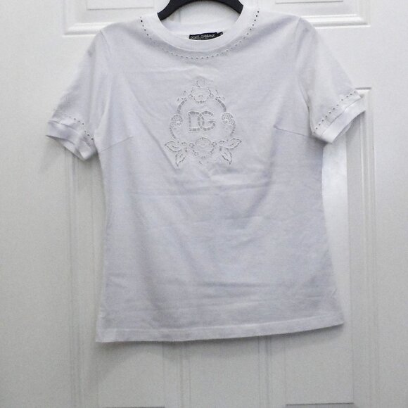 Dolce & Gabbana- Floral Logo Crew Neck T-shirt- size XS - Picture 11 of 16